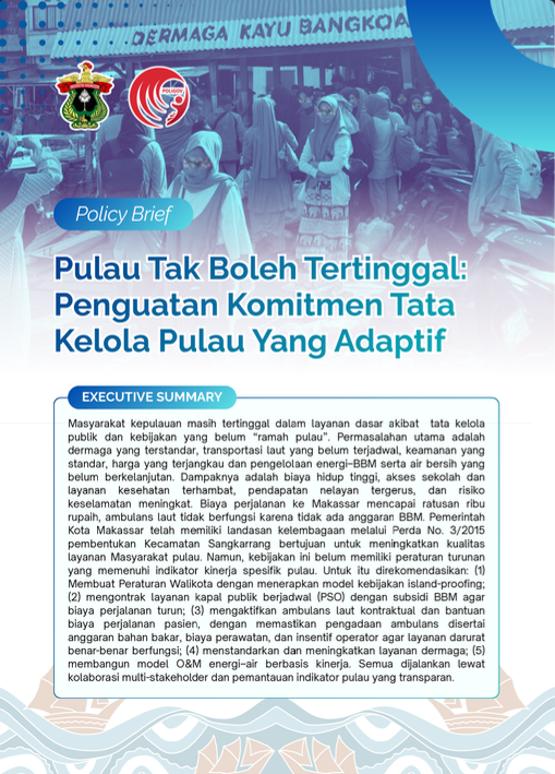 Sampul Policy Brief: Pulau tak boleh tertinggal